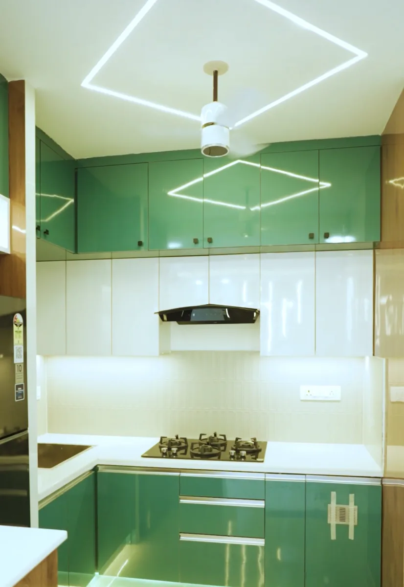 Green modular kitchen