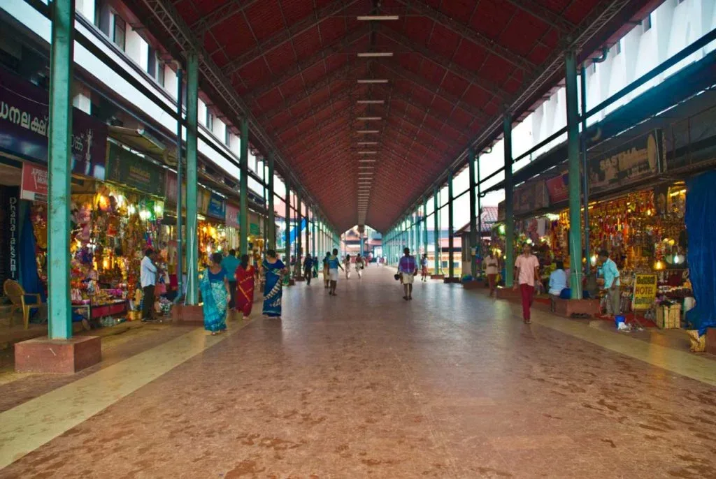 Quiet Guruvayur street near the temple in early morning